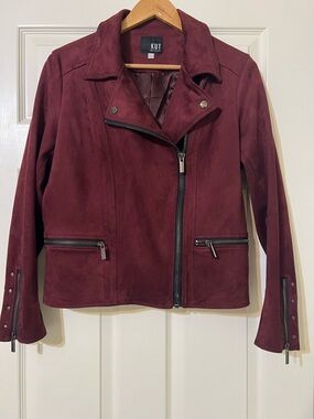 Kut from the Kloth Wine Suede Moto Jacket